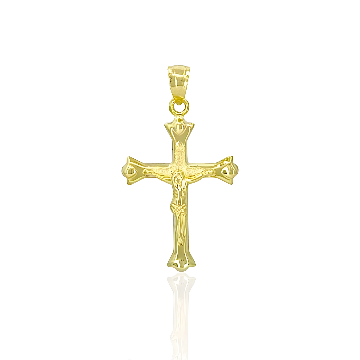 14K Gold Jesus Crucifix Cross Pendant