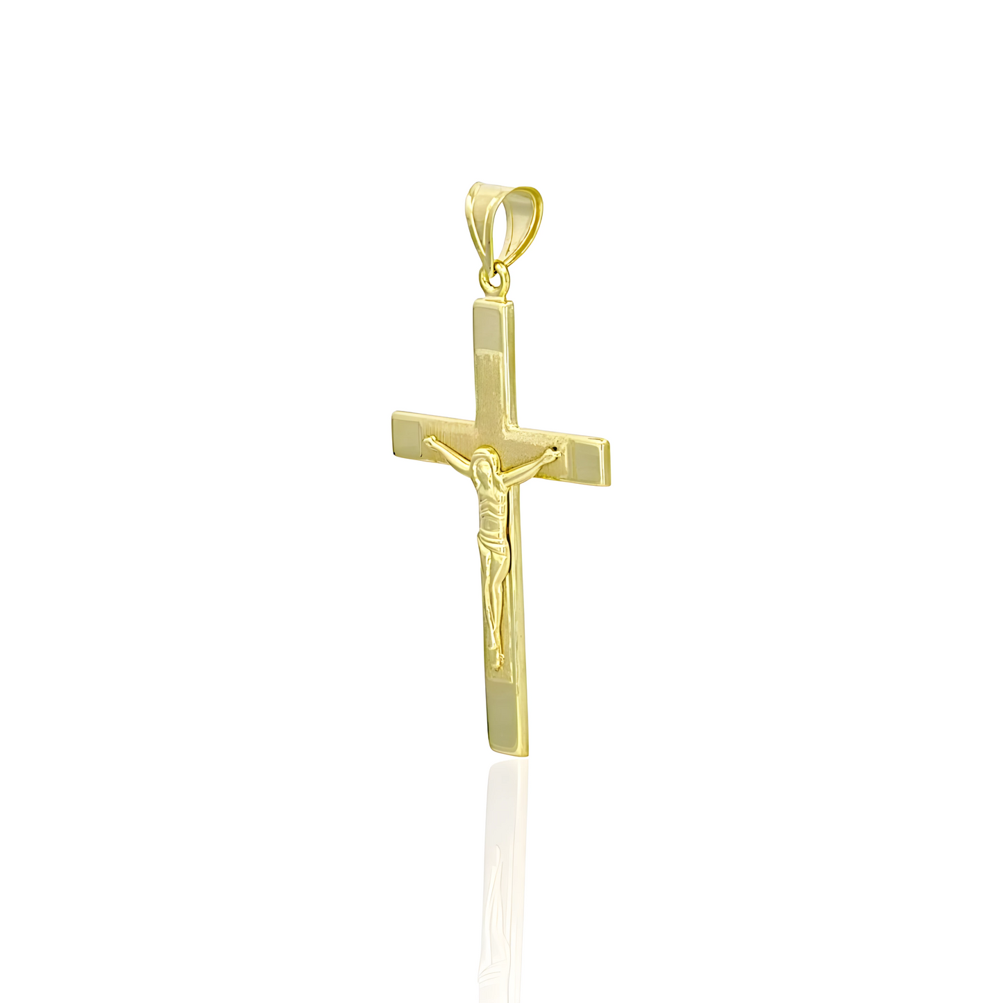 14K Gold Jesus Crucifix Cross Pendant