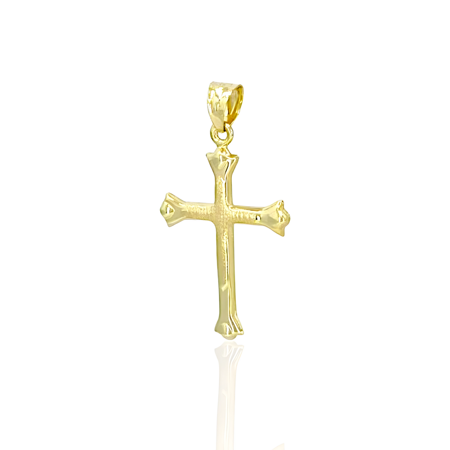 14K Gold Cross Pendant with Satin Engraving