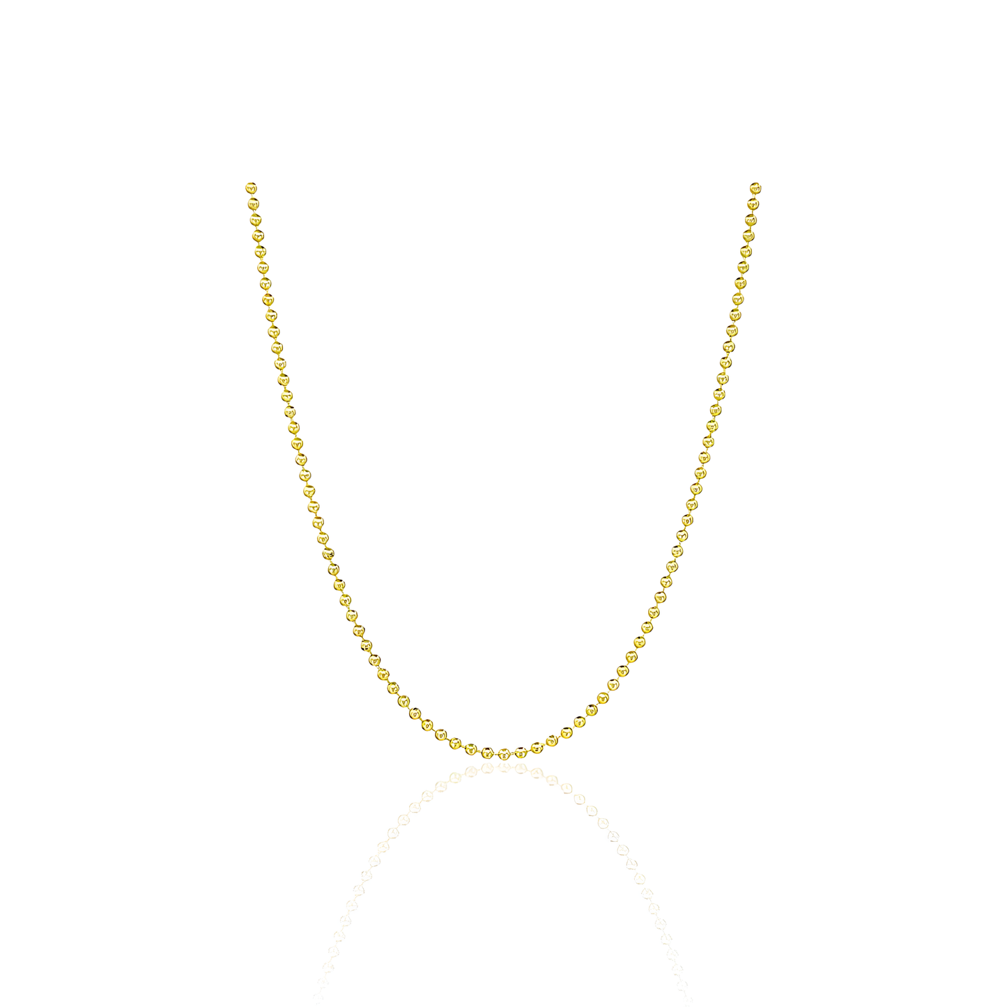 14K Gold Beaded Ball Chain