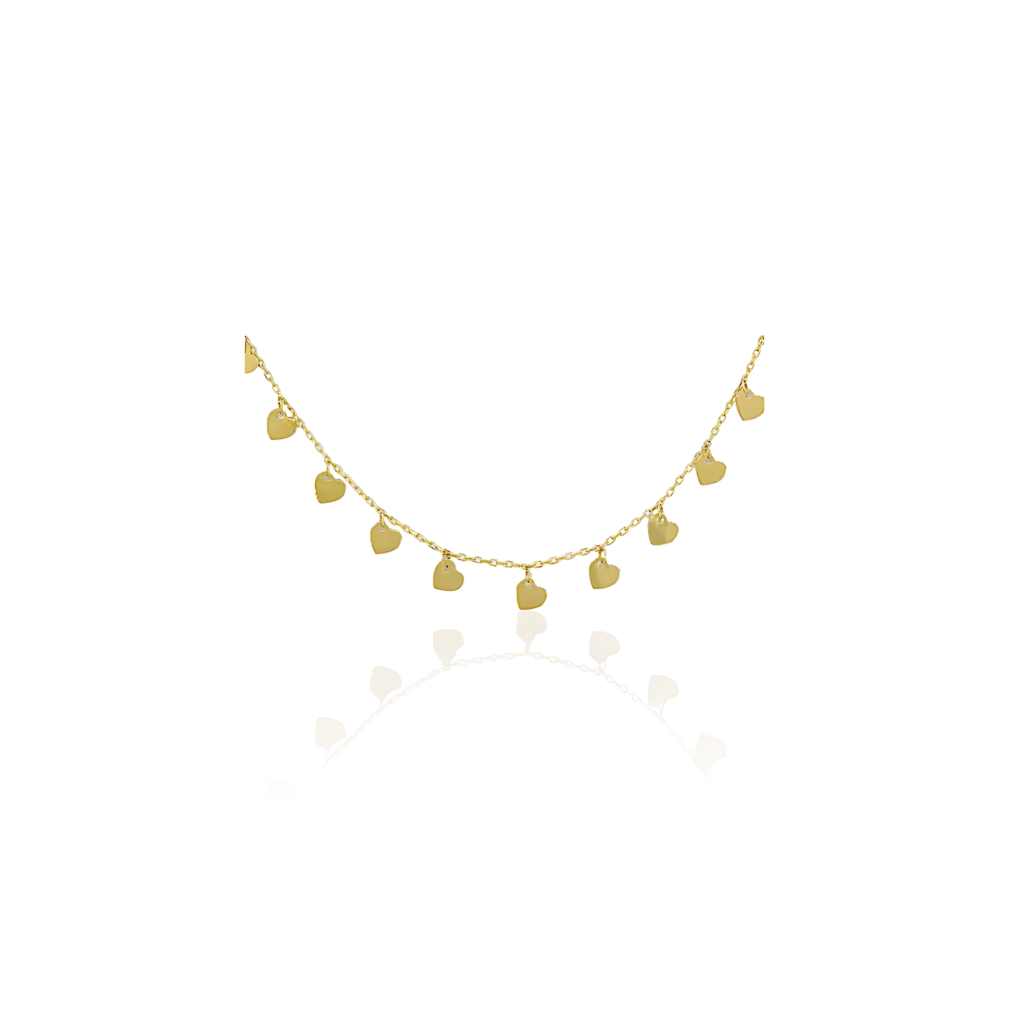 14K Gold Flat Heart Necklace