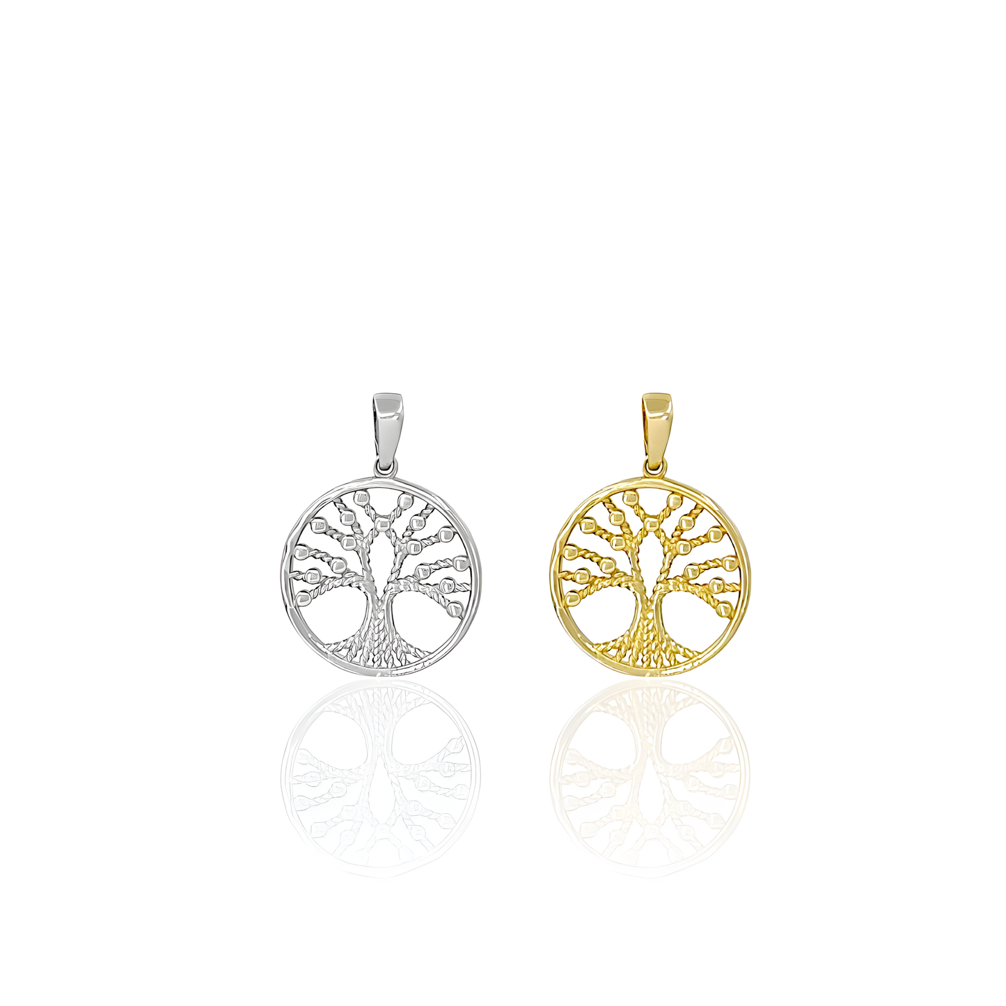 14K Gold Tree Pendant