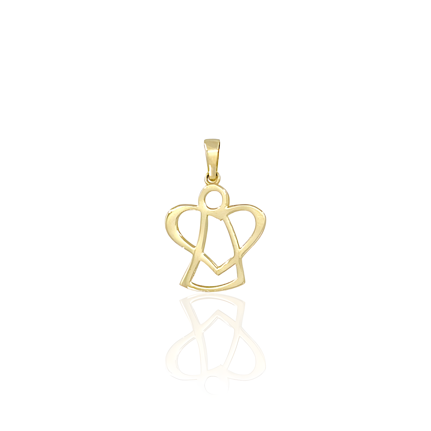 14K Gold Angel Charm Pendant