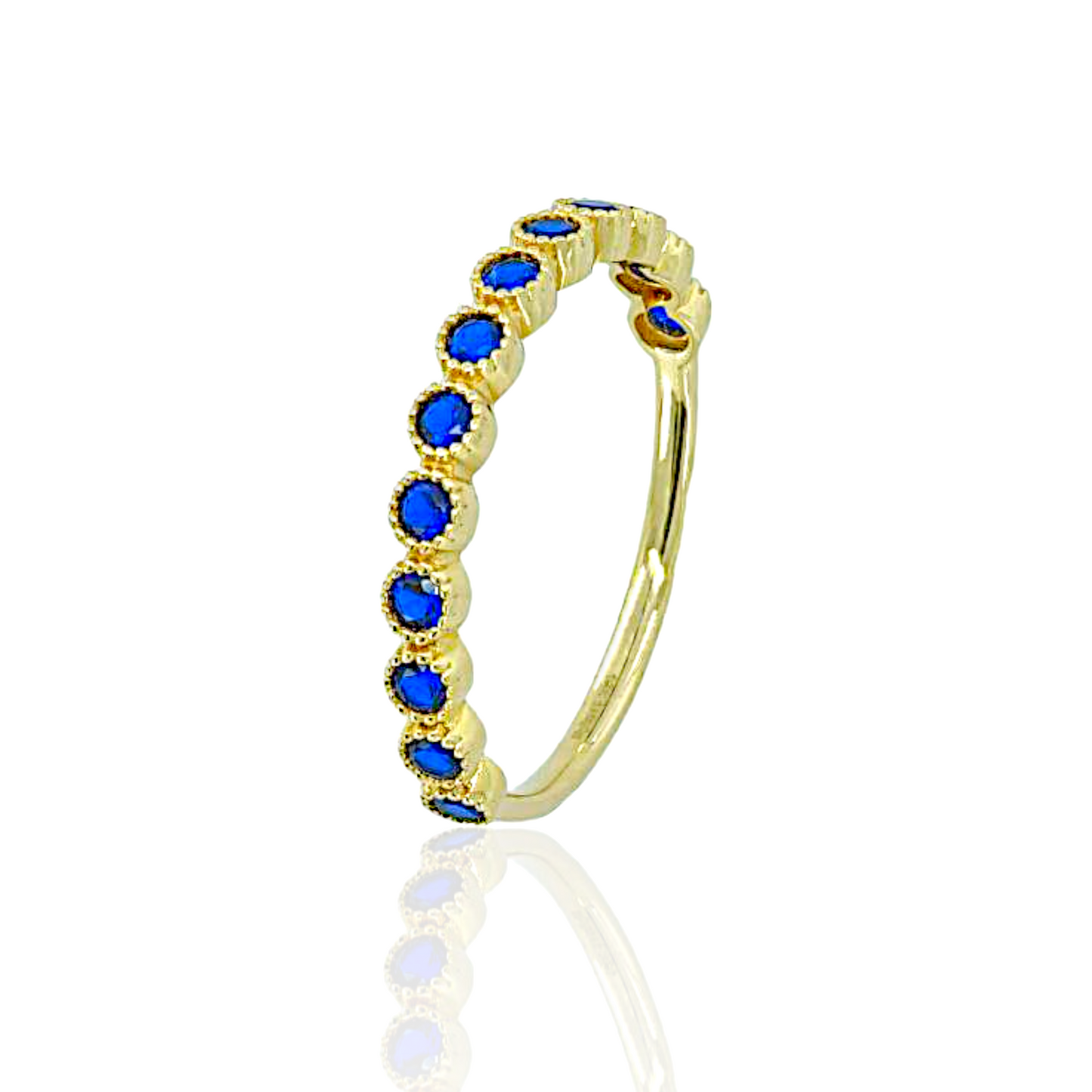 14K Gold Ring with Round Topazes