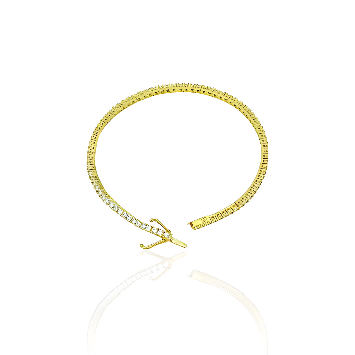 14K Gold Classic Tennis Bracelet with Cubic Zirconia