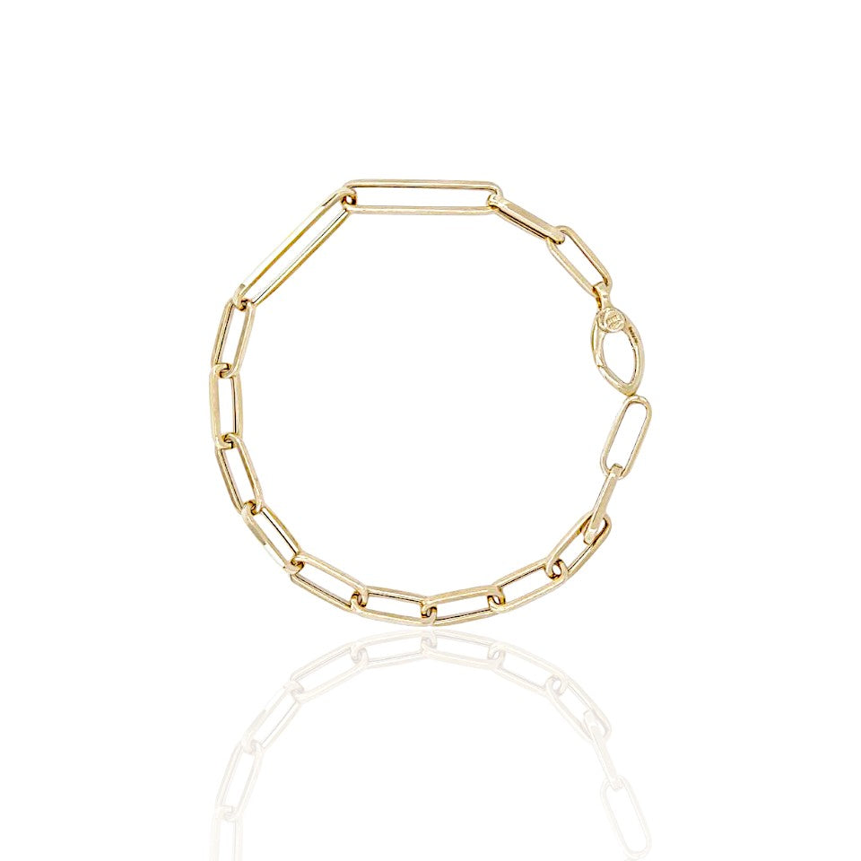 14K Gold Oval Link Bracelet
