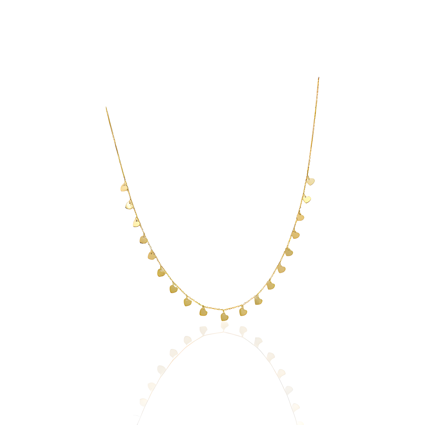 14K Gold Flat Heart Necklace