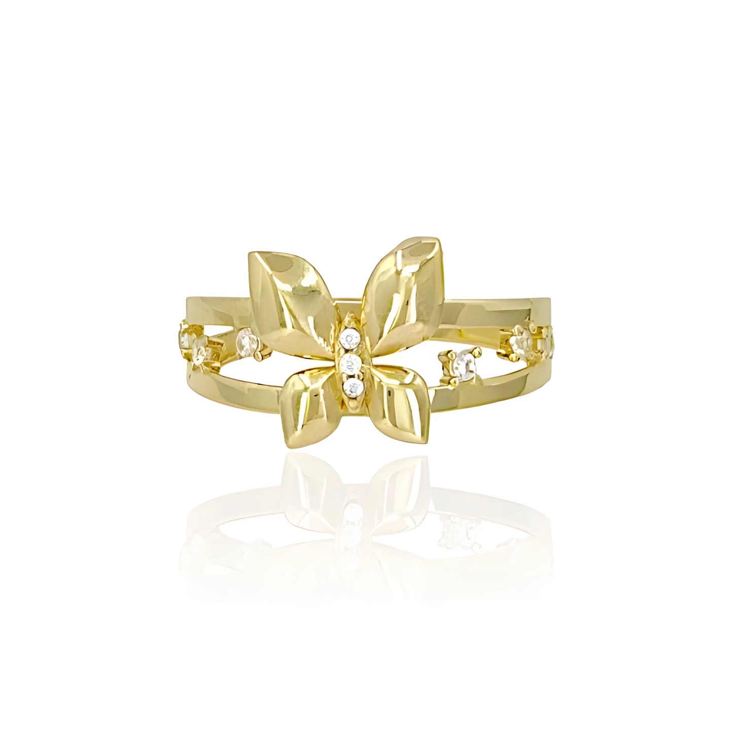 14K Gold Single Butterfly Ring