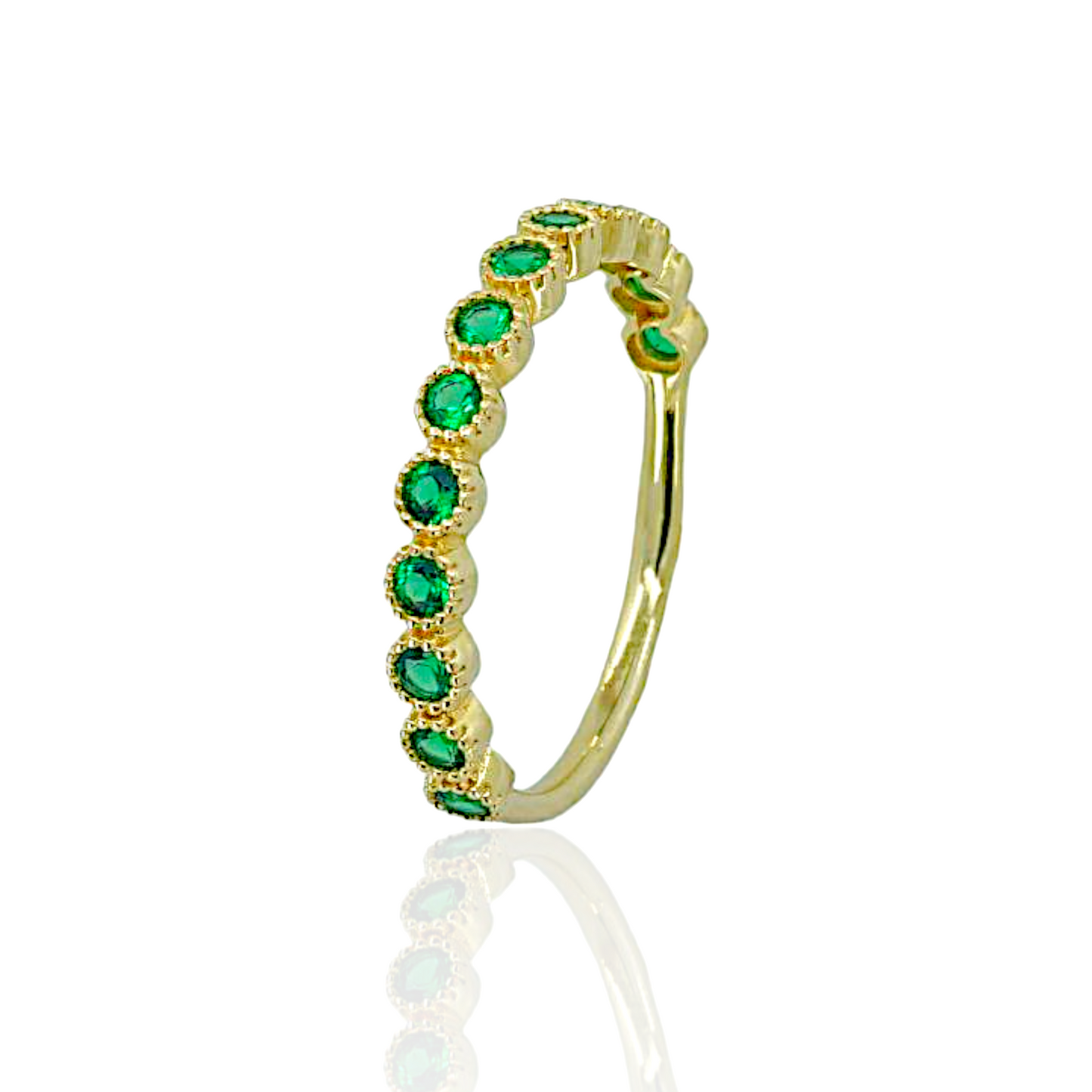 14K Gold Ring with Round Topazes