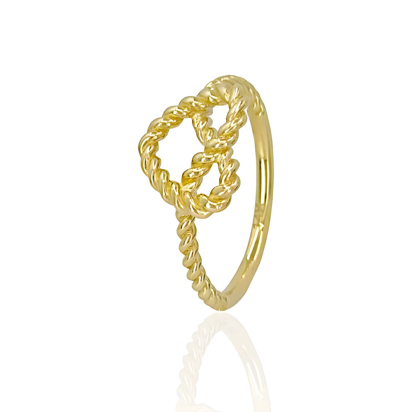 14K Gold Heart Lasso Ring