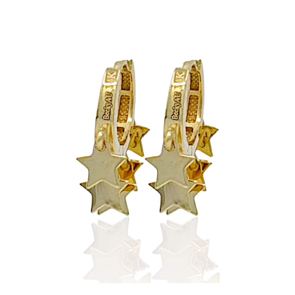 14K Gold Star Earrings