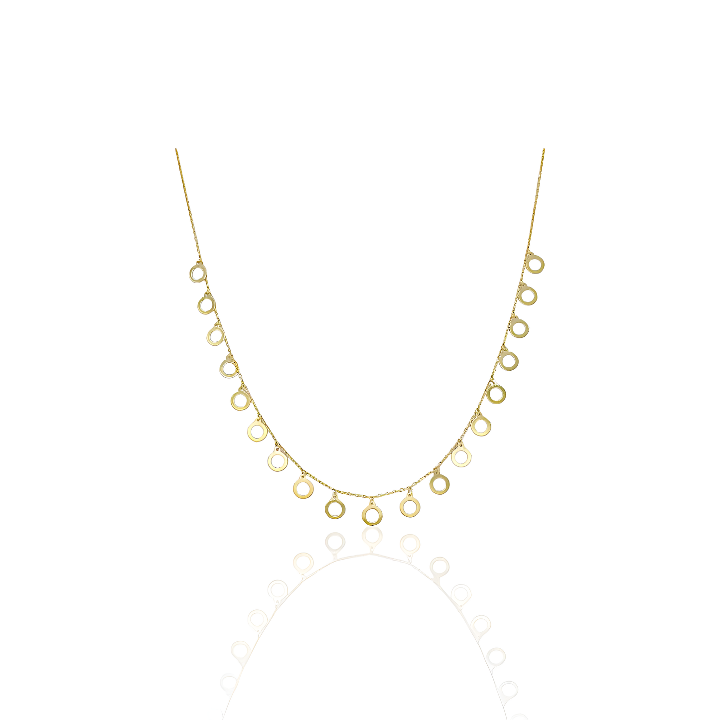 14K Gold Flat Donut Necklace