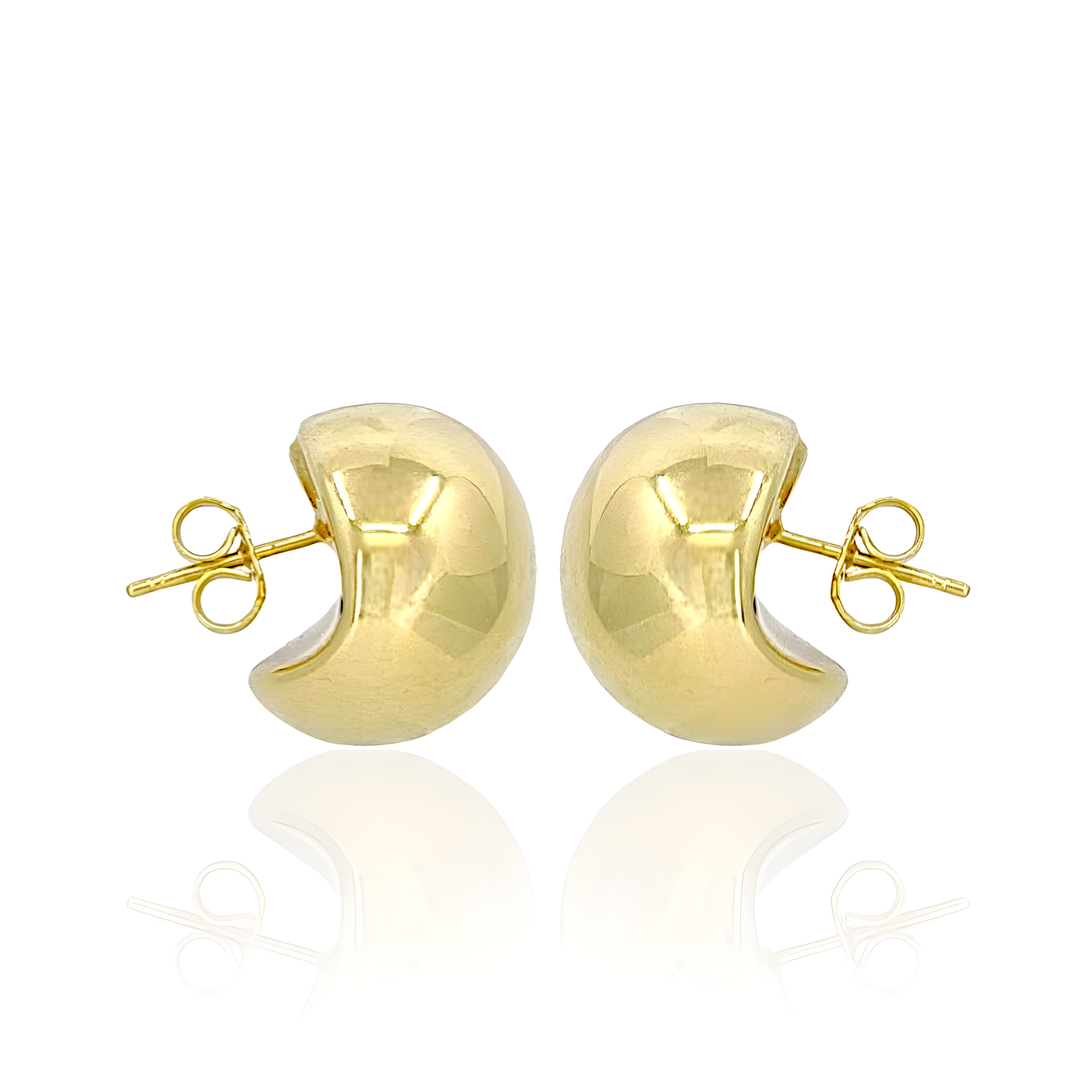 14K Gold Bulb Stud Earrings