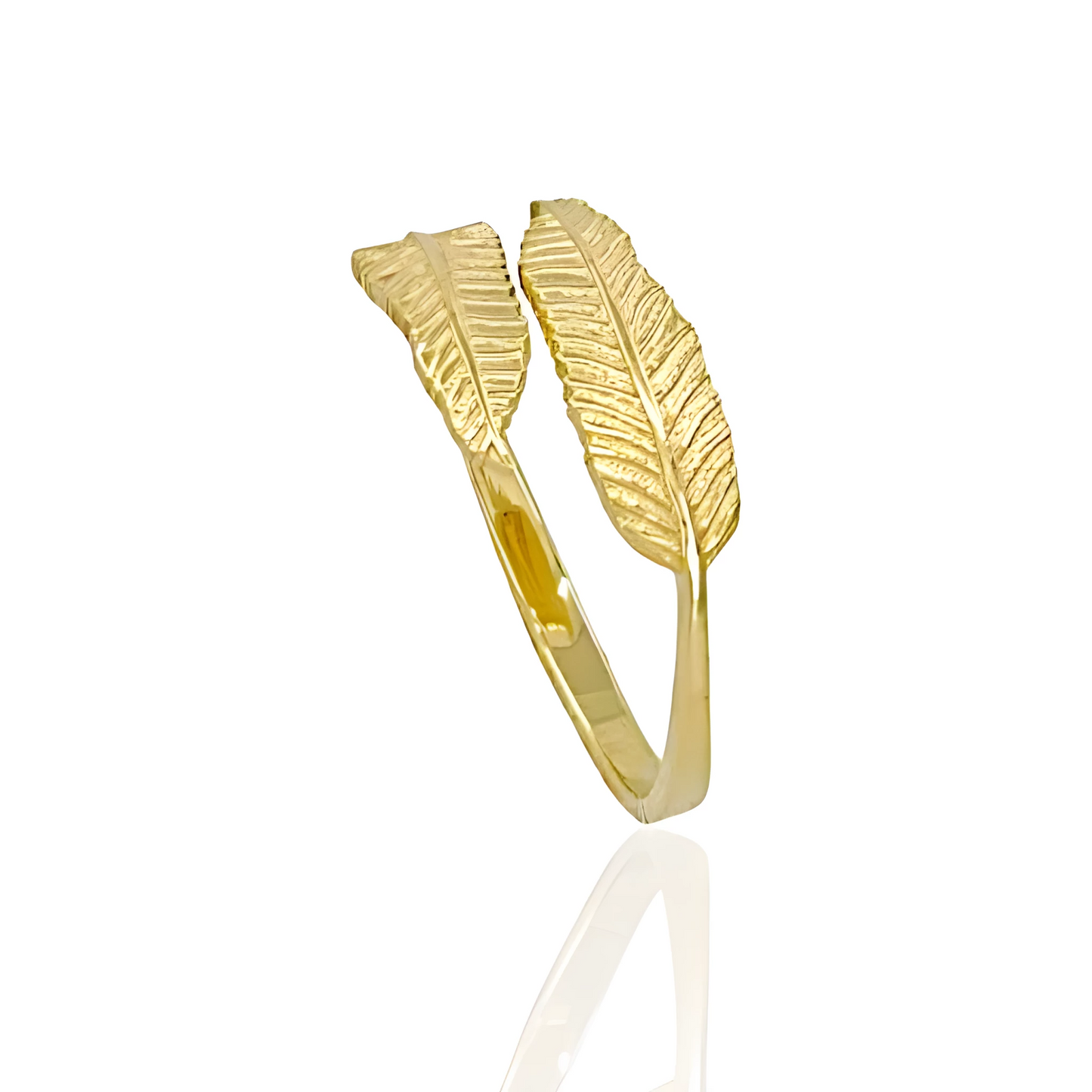 14K Gold Fern Ring