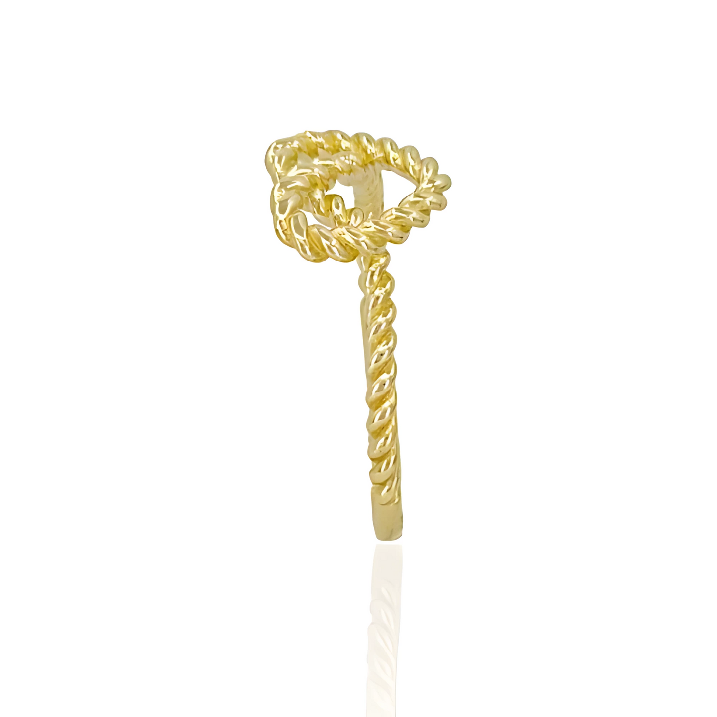 14K Gold Heart Lasso Ring