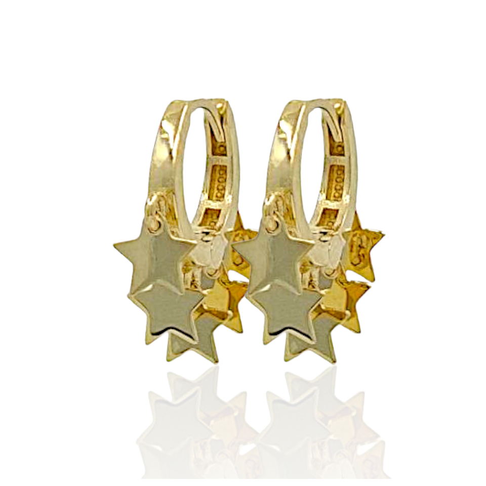 14K Gold Star Earrings