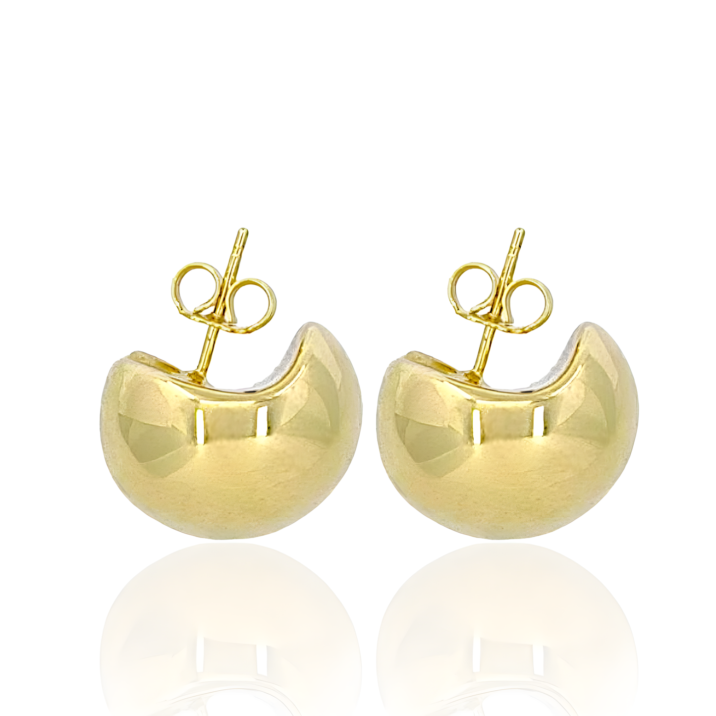 14K Gold Bulb Stud Earrings