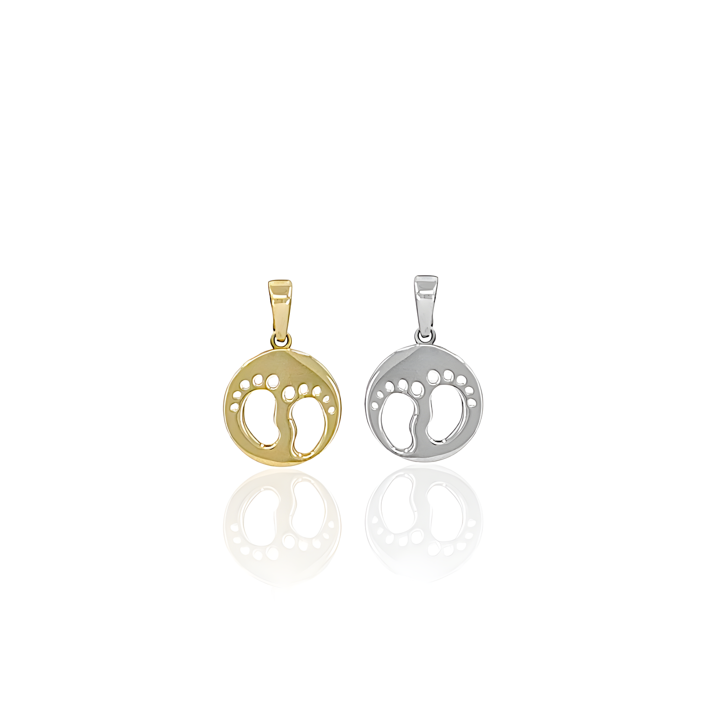 14K Gold Baby Feet Pendant