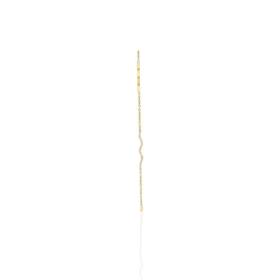 14K Gold Flat Wave Shaped Necklace