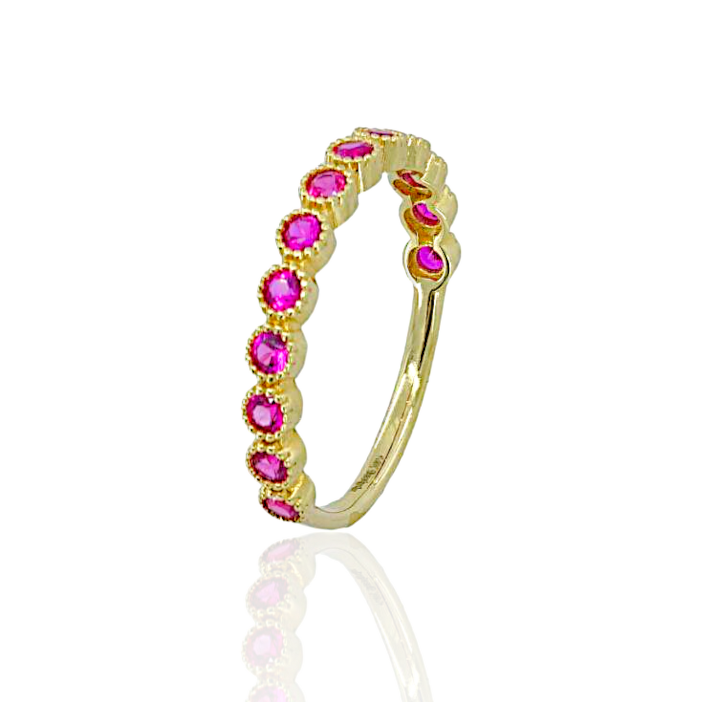 14K Gold Ring with Round Topazes