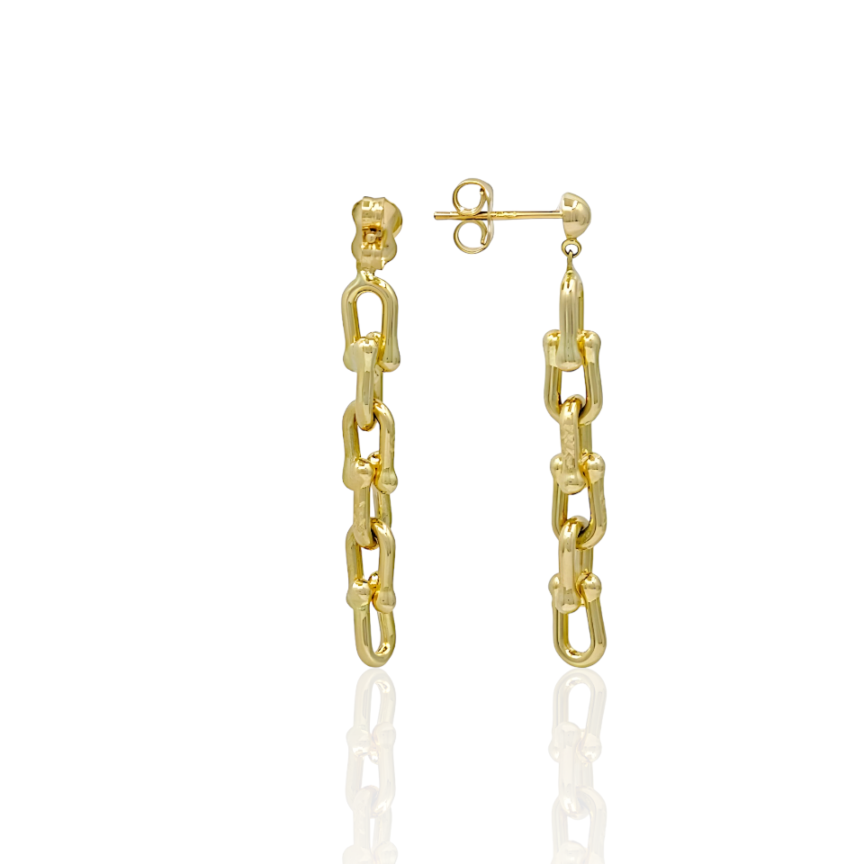 14K Gold Horse Shoe Earrings