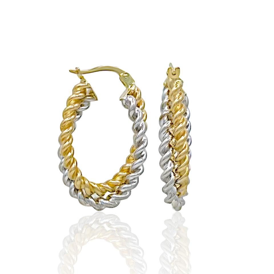 14K Gold Multicolor Spiral Earrings