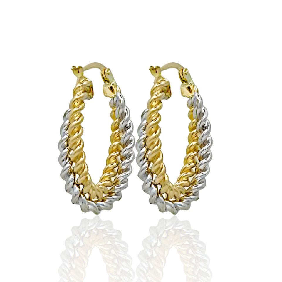 14K Gold Multicolor Spiral Earrings