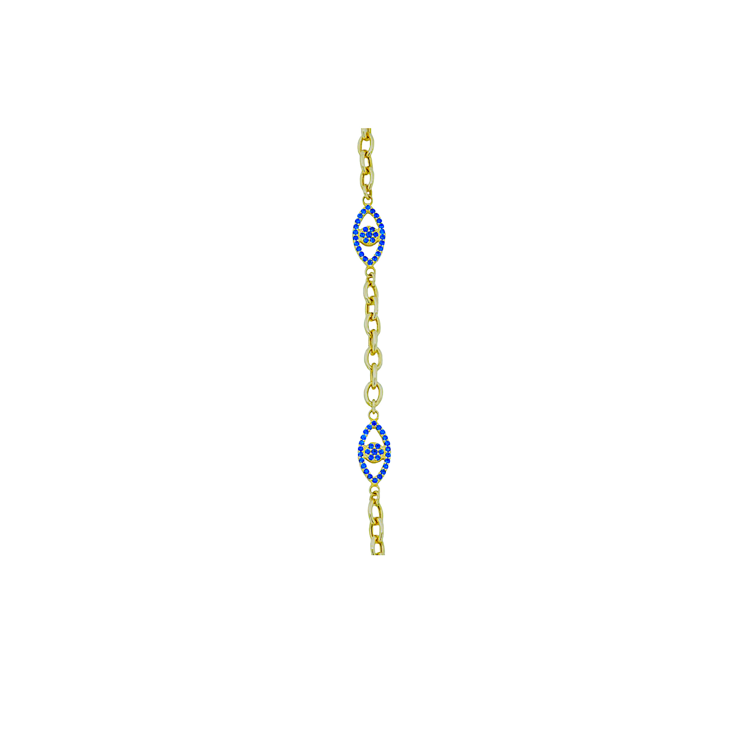 14K Gold Evil Eye Bracelet with Topaz