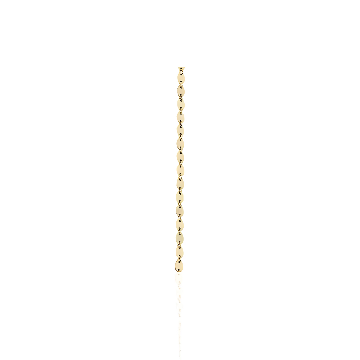 14k Solid Gold Oval Flat Coin Bracelet
