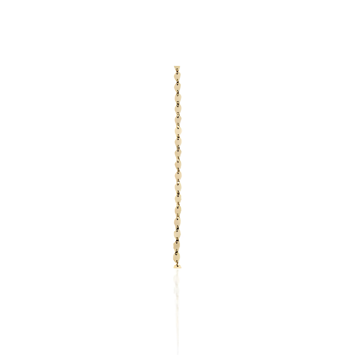 14k Solid Gold Almond Flat Coin Bracelet