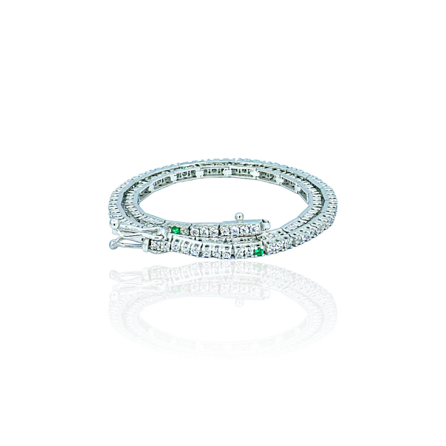 14K White Gold Classic Tennis Bracelet with Cubic Zirconia