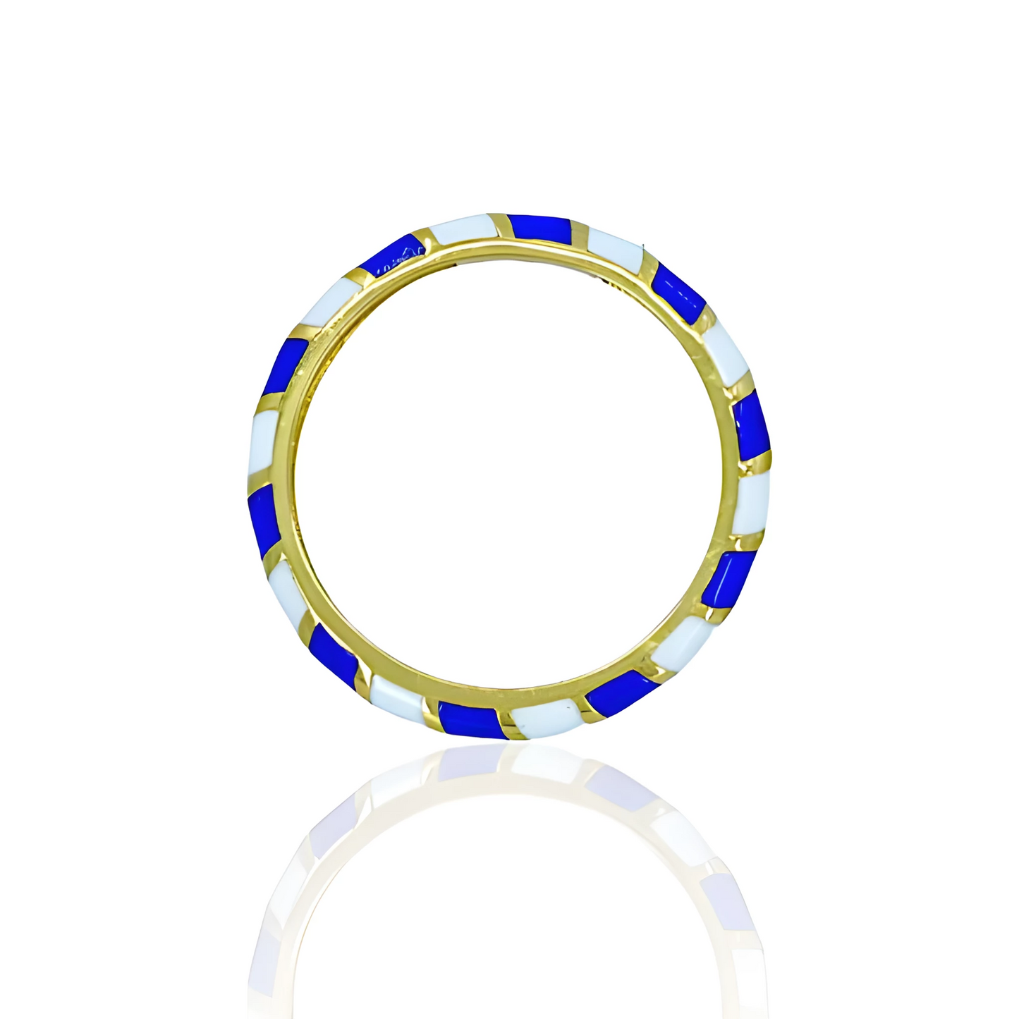14K Gold Colored Enamel Ring