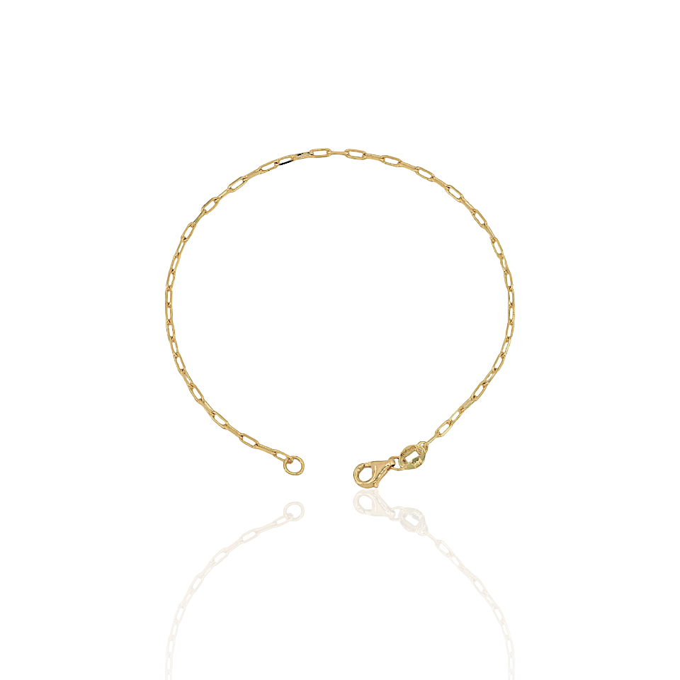 14K Gold Paper Clip Bracelet