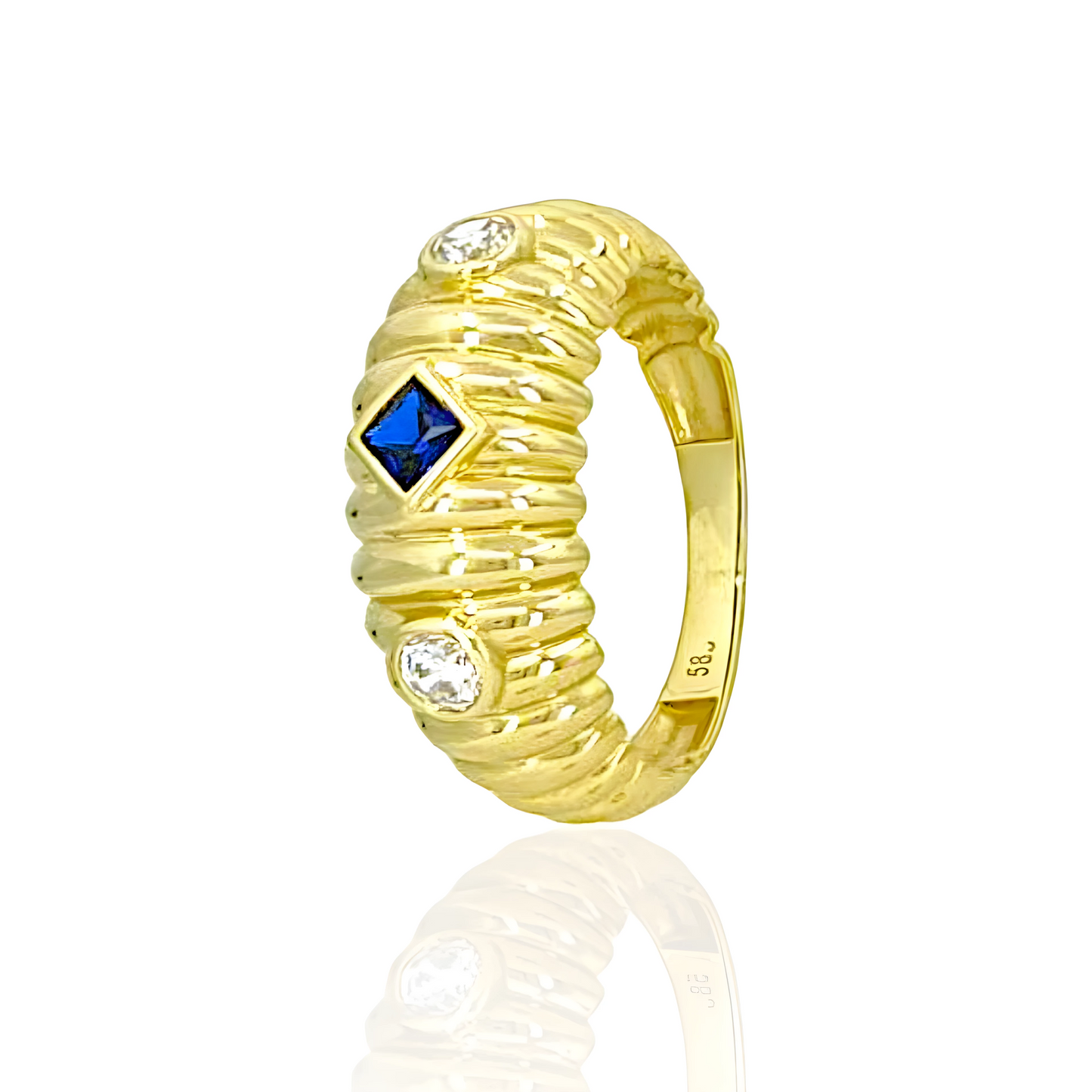 14K Gold Shell Ring with Topazes