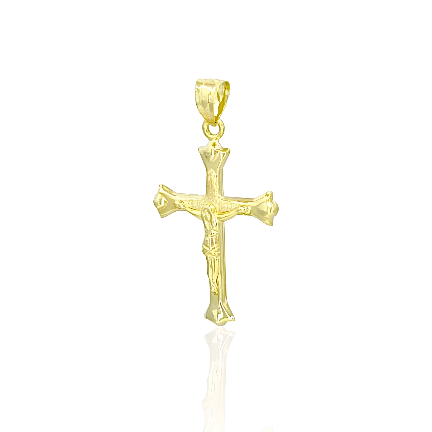 14K Gold Jesus Crucifix Cross Pendant