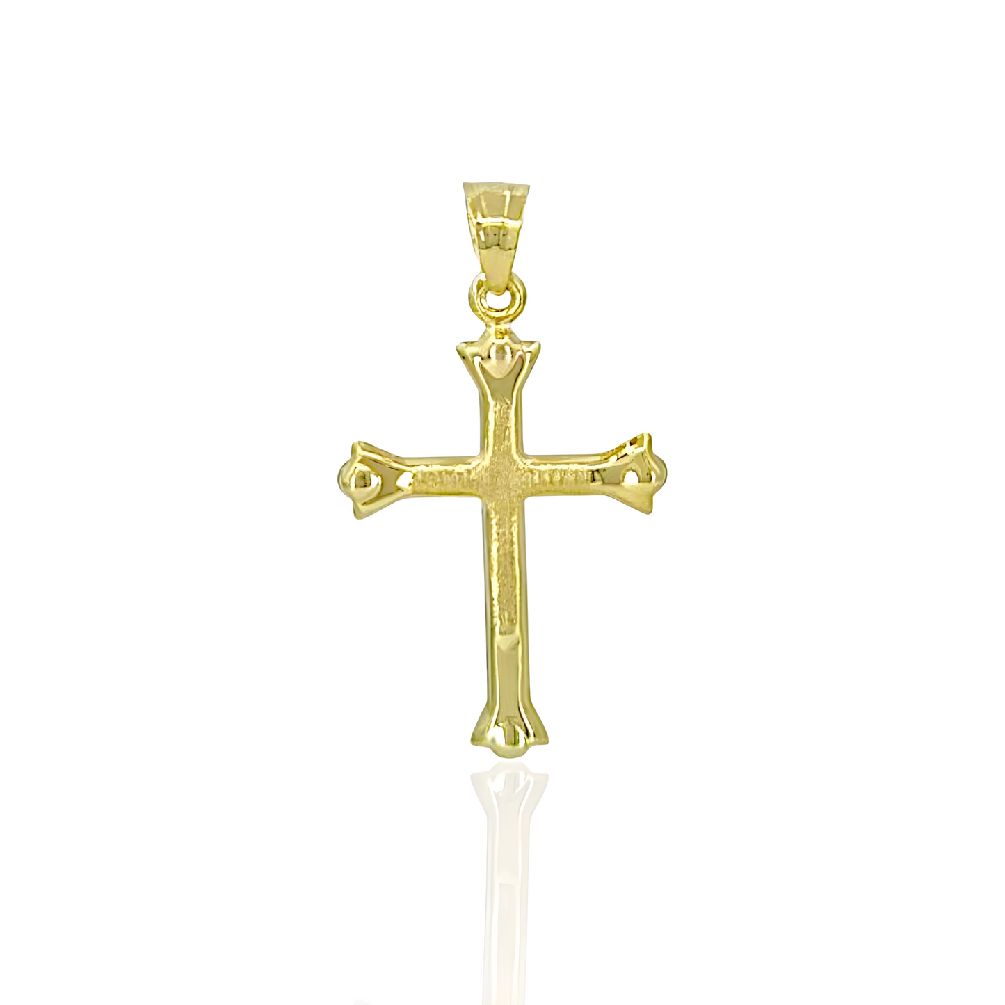 14K Gold Cross Pendant with Satin Engraving