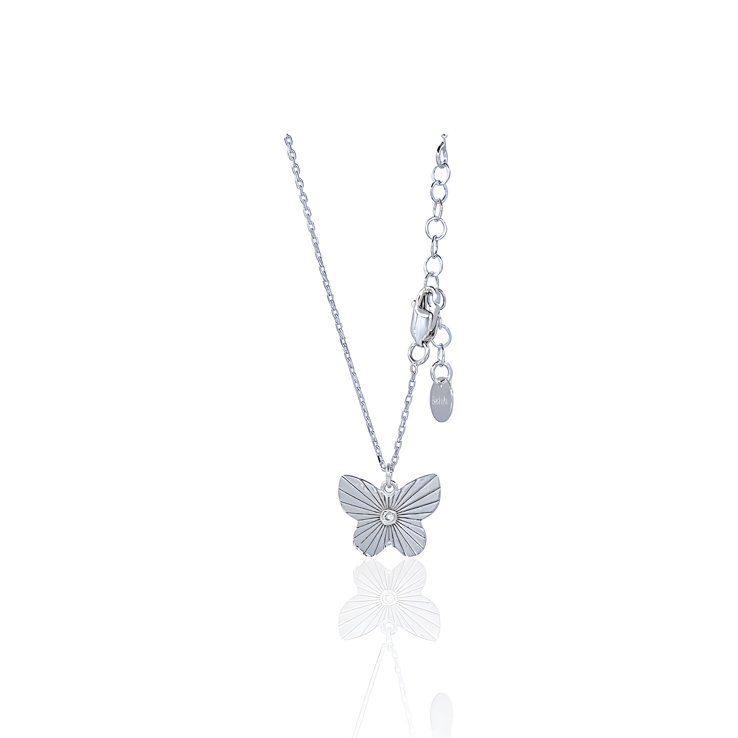 14K Gold Butterfly Necklace with Natural Diamond