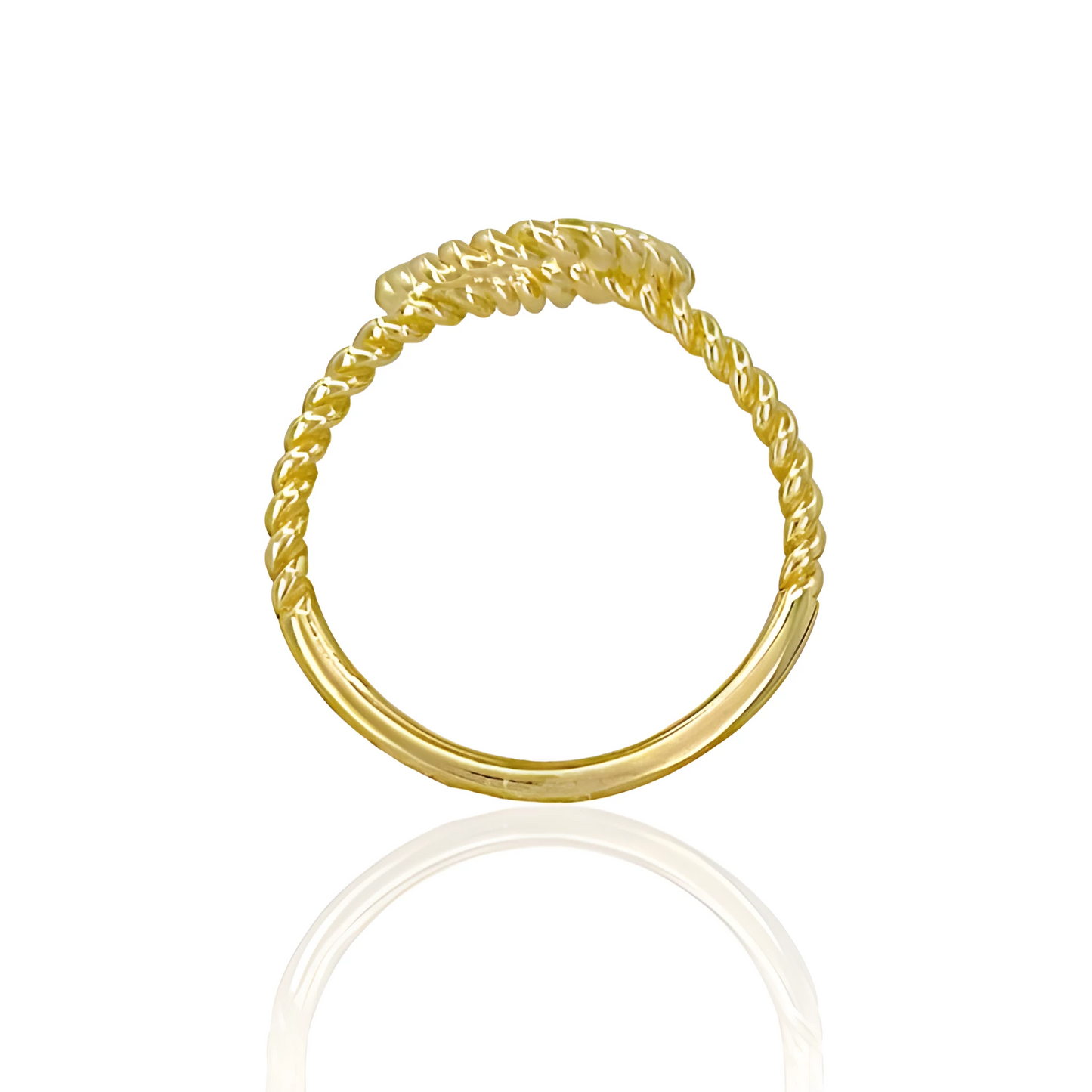 14K Gold Heart Lasso Ring
