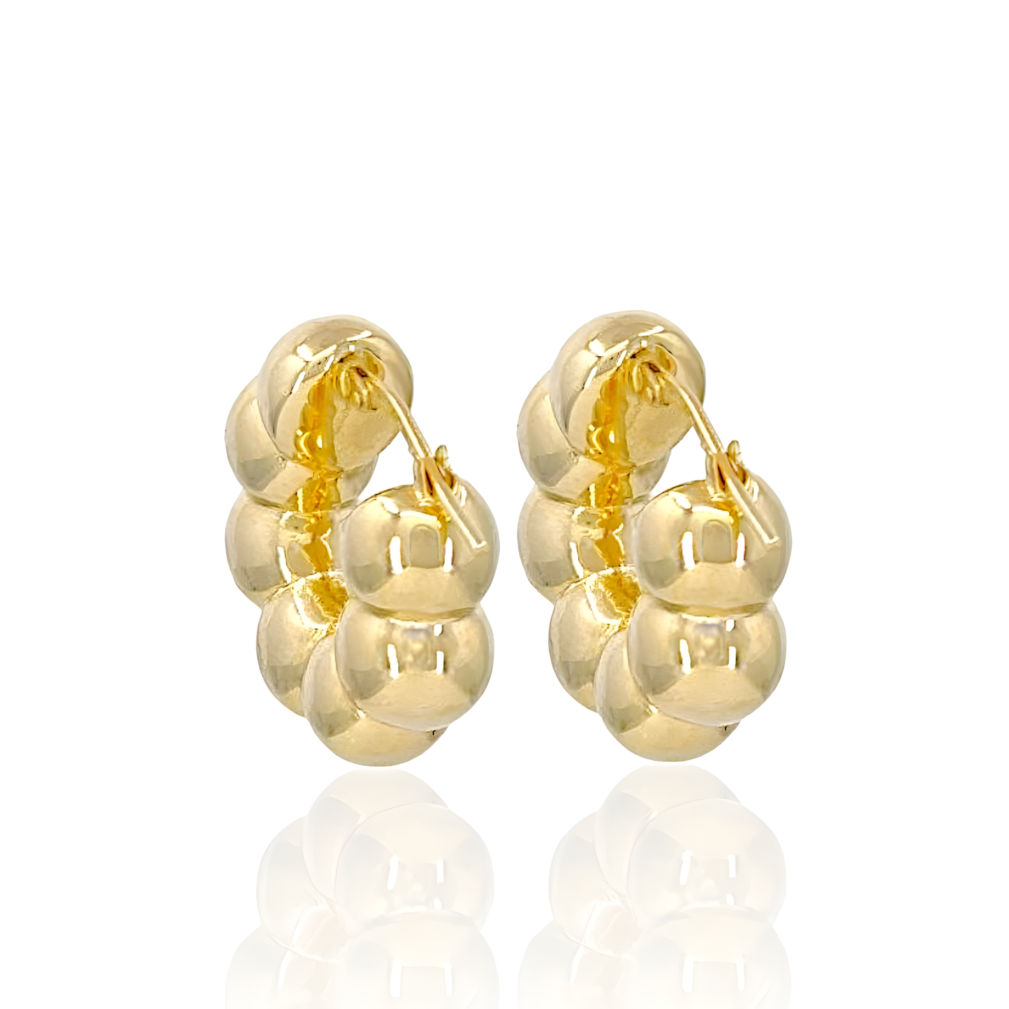 14K Gold BIG Bubbles Hoop Earrings