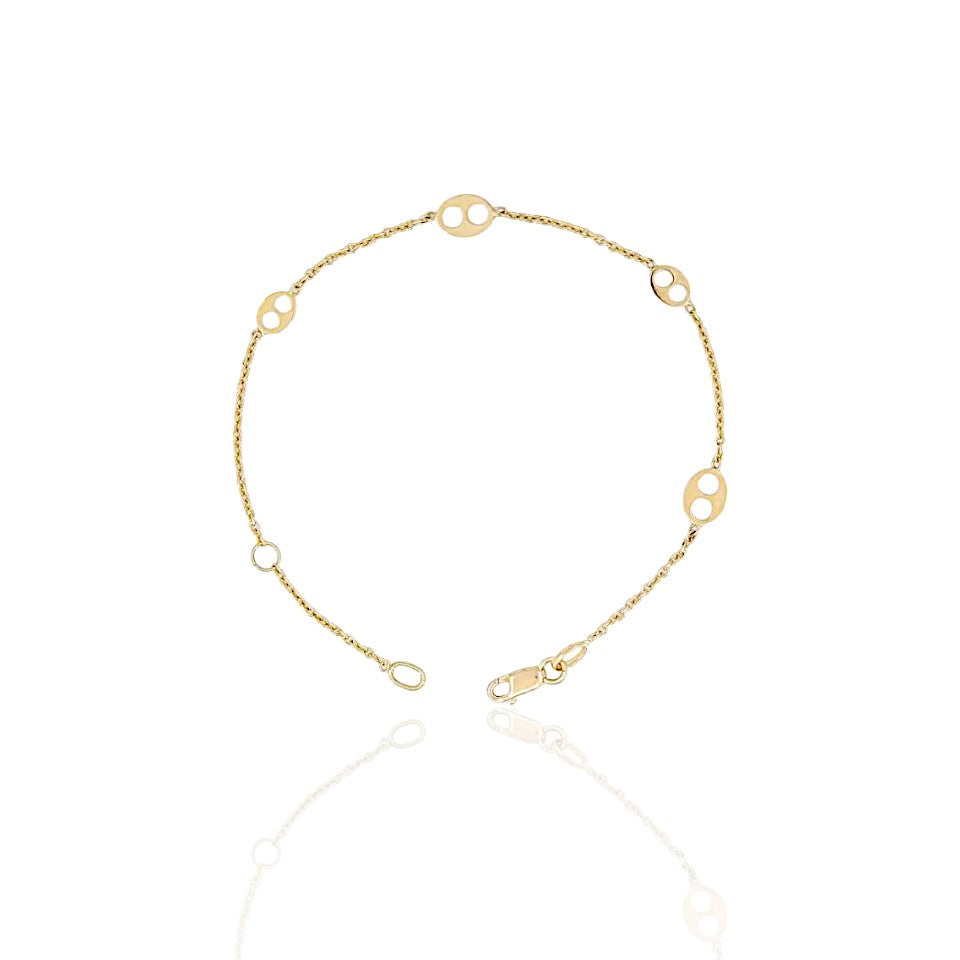 14K Gold Marine Link Bracelet