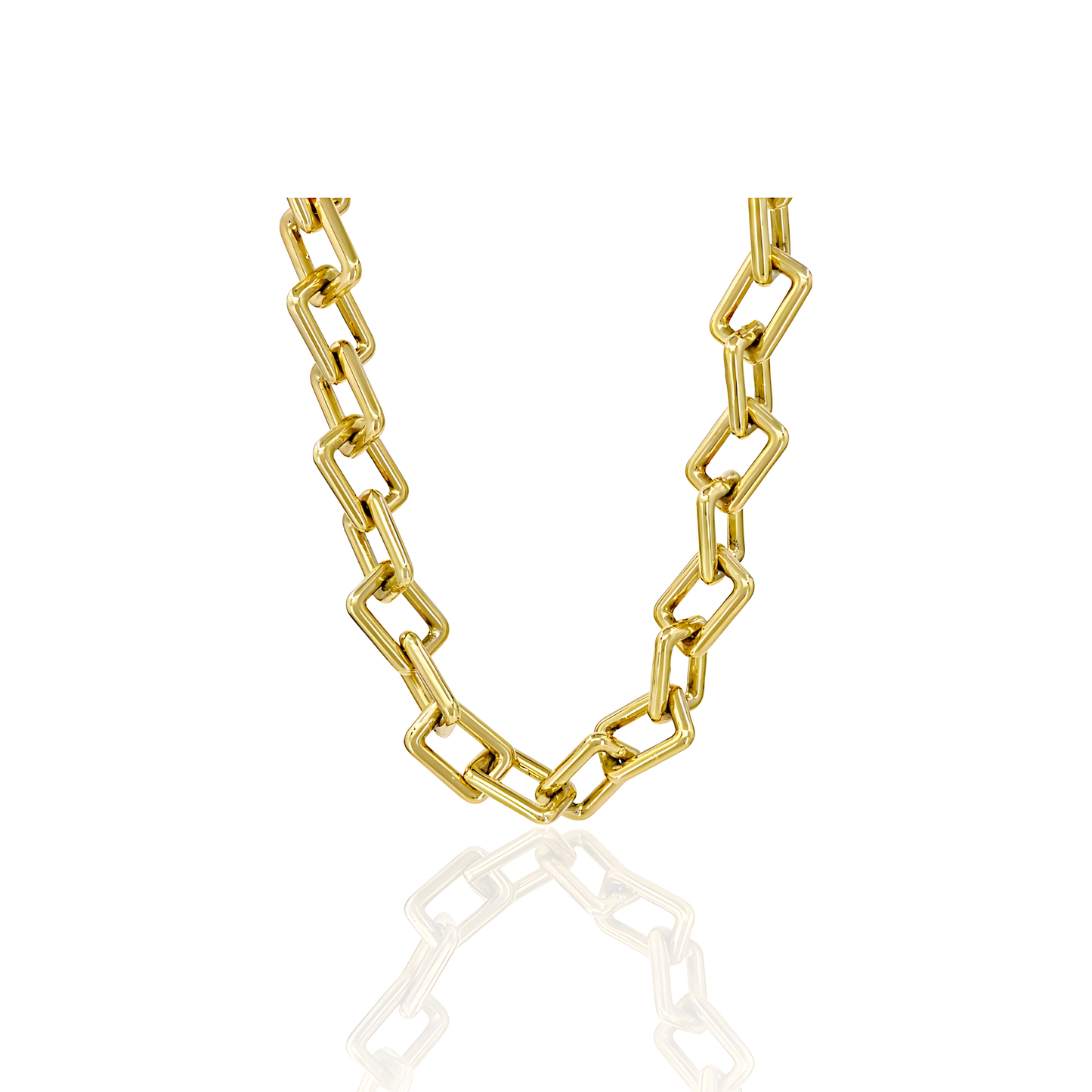 14k Yellow Solid Gold Box Link Chain
