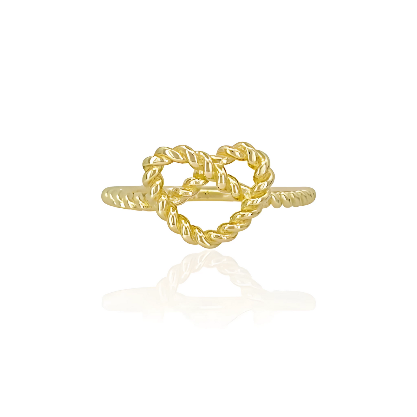 14K Gold Heart Lasso Ring