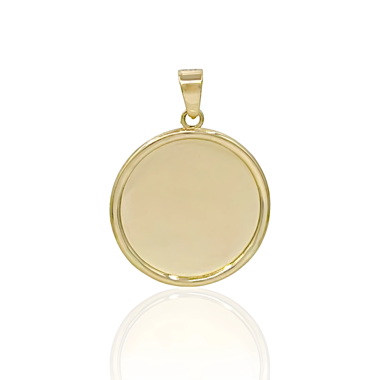 14K Gold Mirror Pendant