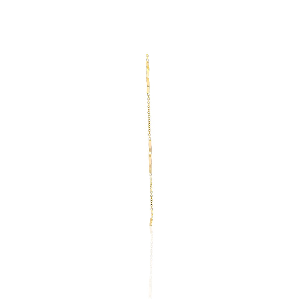 14K Gold Flat Wave Shaped Bracelet