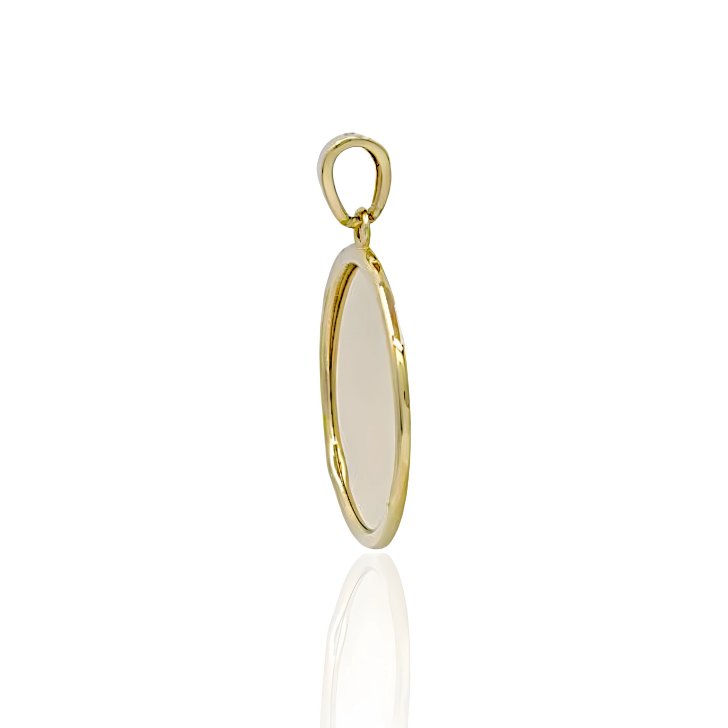 14K Gold Mirror Pendant