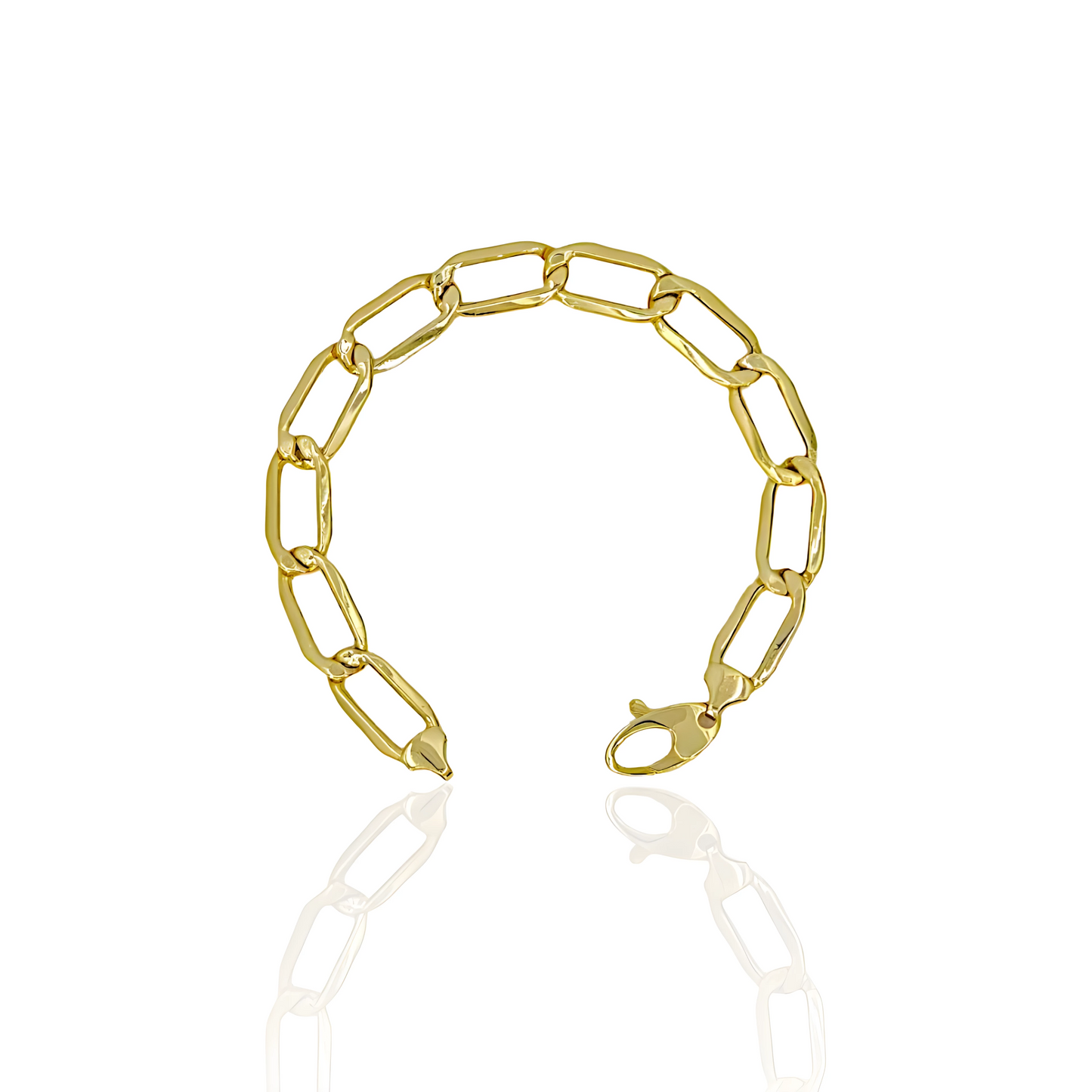 14K Gold Paper Clip Bracelet