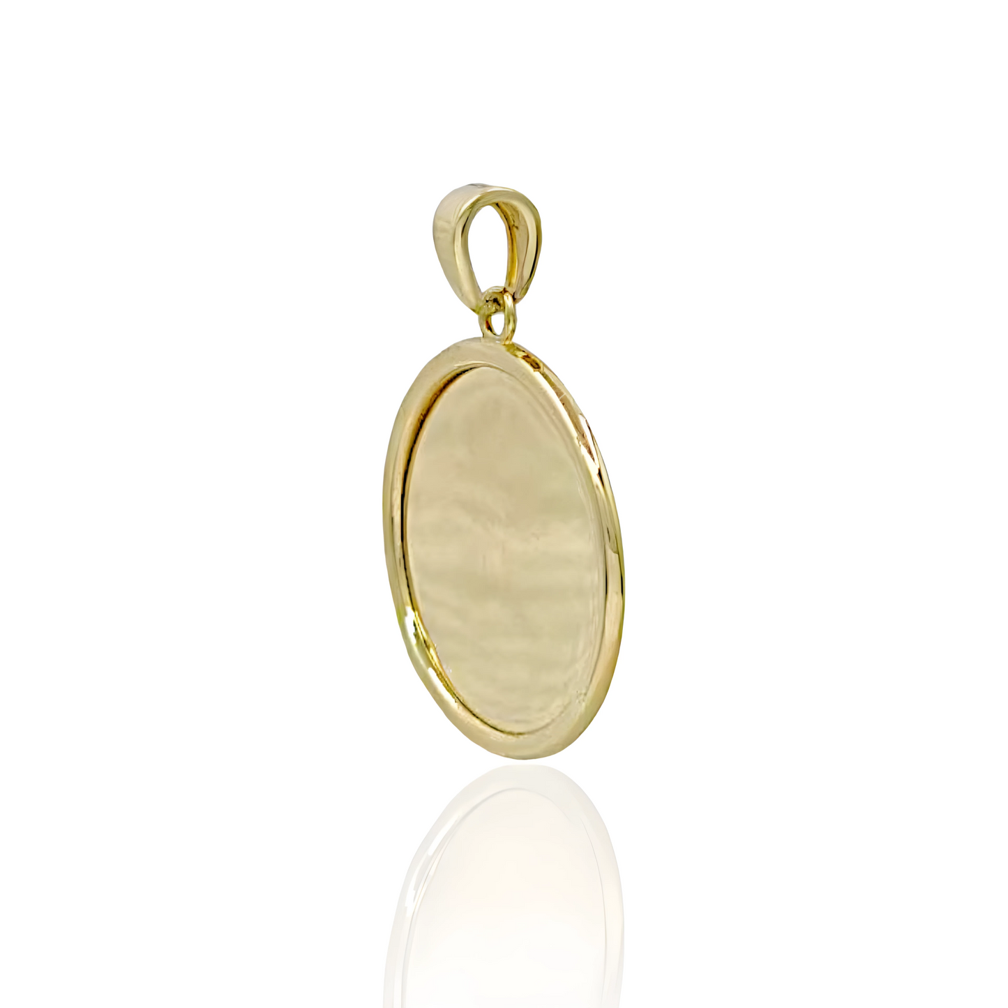 14K Gold Mirror Pendant