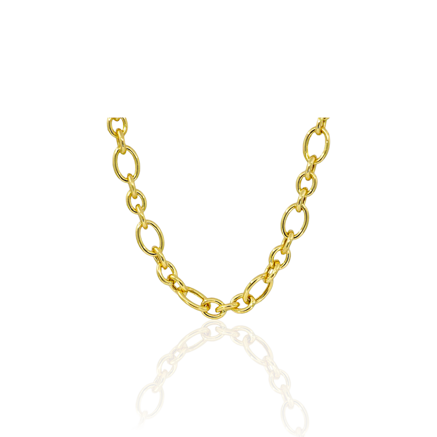 14K Gold Oval Linked Bracelet