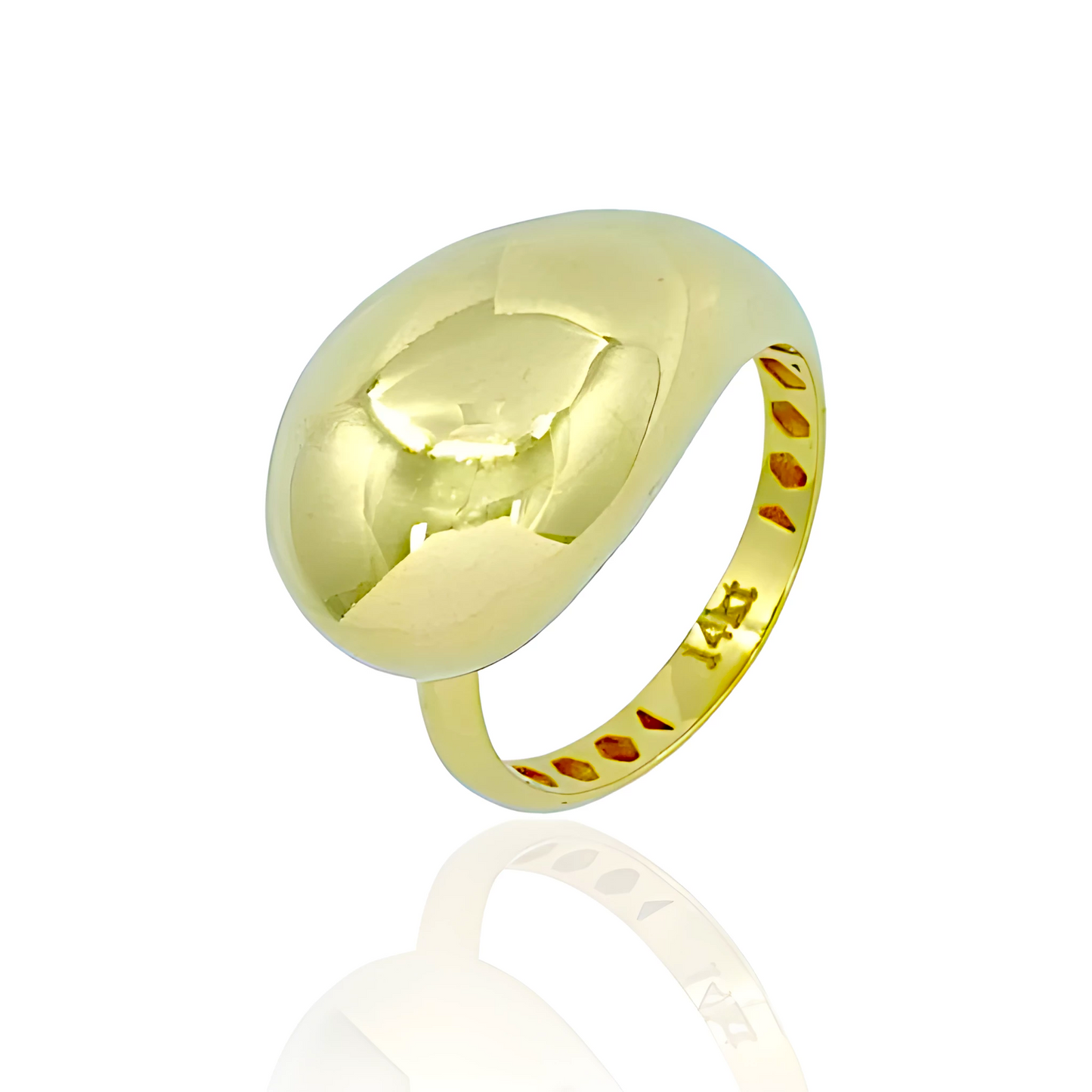 14K Gold Teardrop Ring