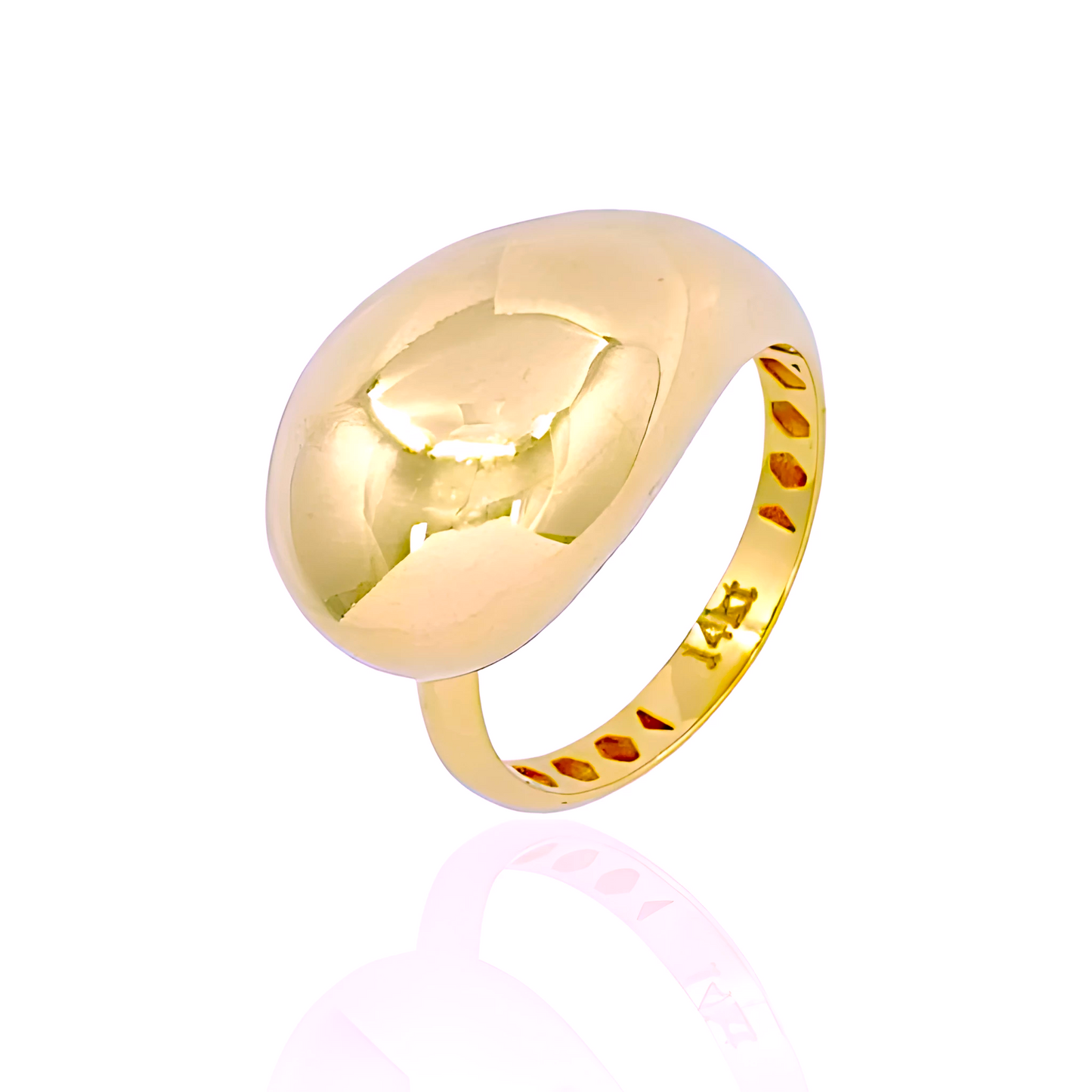 14K Gold Teardrop Ring